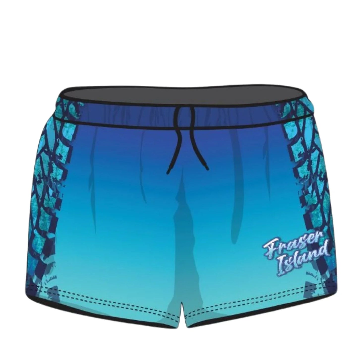 Rugby Shorts | Fraser Island Trax Blue Shorts LJM Designs camping FISHING FRASER ISLAND DESIGNS in stock K'gari LJM quick dry spo-default spo-disabled sun sun shirt sun shirts sunsafe SWIMMING uv Women WOMEN'S DESIGNS Women's Fishing womens z&tee