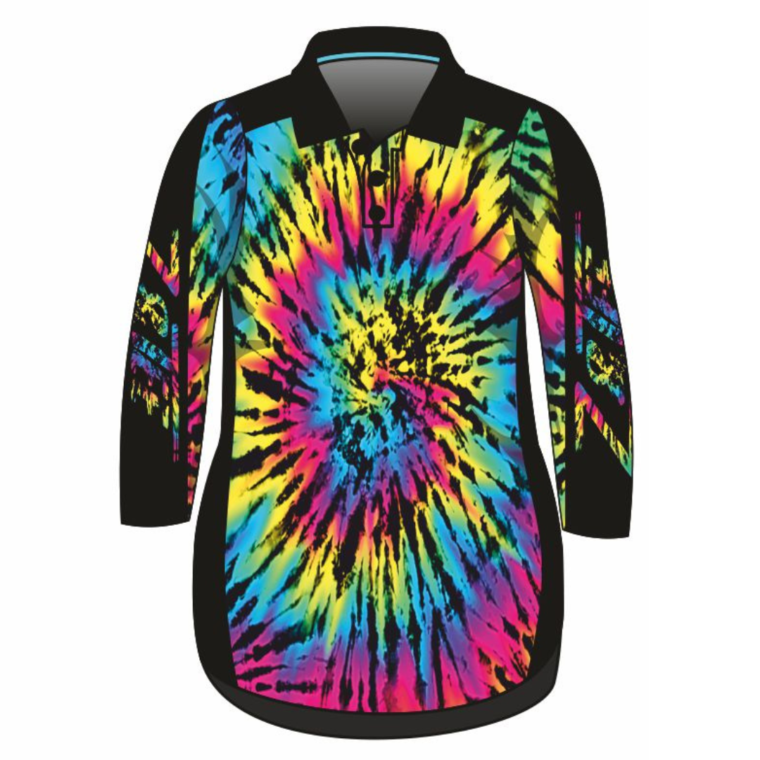 Pre-Order Tie Dye Lifestyle Dress Z and TEE girls Women WOMEN'S DESIGNS Women's Fishing Women's Fishing Shirt womens