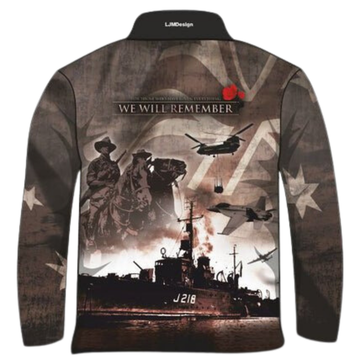 We Will Remember WWI WWII Shirt Z and TEE anzac anzac day Australia Australia Day Australian camping fishing LJM men MEN'S DESIGNS mens Preorder quick dry spo-default spo-disabled sun sun shirt sun shirts sunsafe uv war