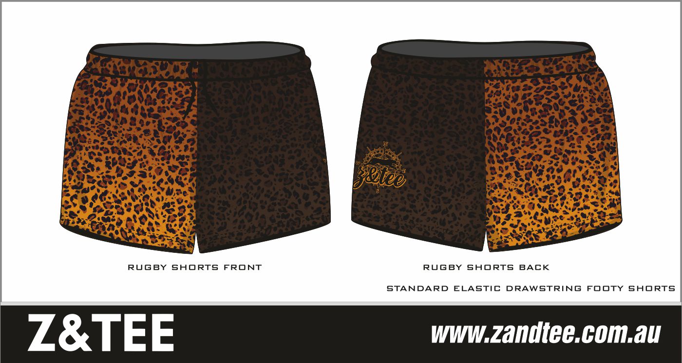 Rugby Shorts | Wild Side Leopard Print LJM Designs camping cape york CAPE YORK DESIGNS FISHING in stock leopard leopard print LJM quick dry spo-default spo-disabled sun sun shirt sun shirts sunsafe SWIMMING uv Women WOMEN'S DESIGNS Women's Fishing womens z&tee