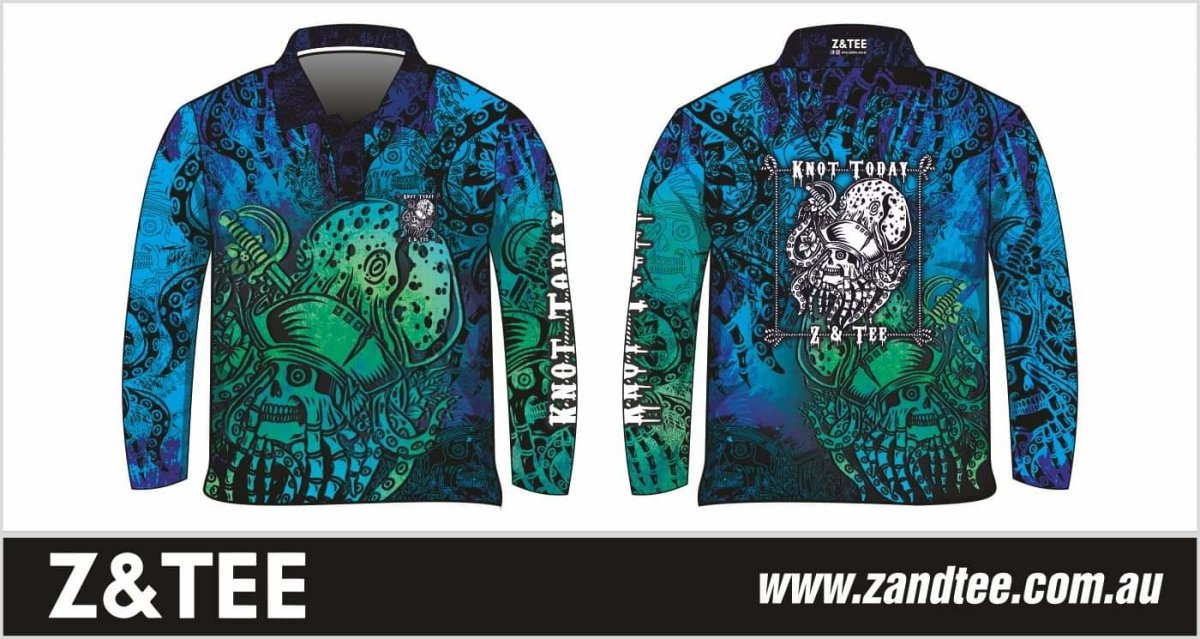 Knot Today | Deep Blue Kraken Fishing Shirt Z and TEE blue boy boys BOYS DESIGNS camping fishing green LJM men MEN'S DESIGNS mens ocean pirate Preorder quick dry sea spo-default spo-disabled sun sun shirt sun shirts sunsafe uv