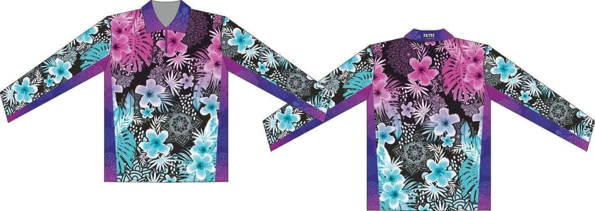 Tropical | Maldives Tropical Mandala Shirt Long or Short Sleeve Z and TEE black camping cruise fishing FLORAL flowers GIRL'S DESIGNS LJM MANDALA Preorder purple quick dry spo-default spo-disabled sun sun shirt sun shirts sunsafe Tropical TROPICAL DESIGNS uv white WOMEN'S DESIGNS