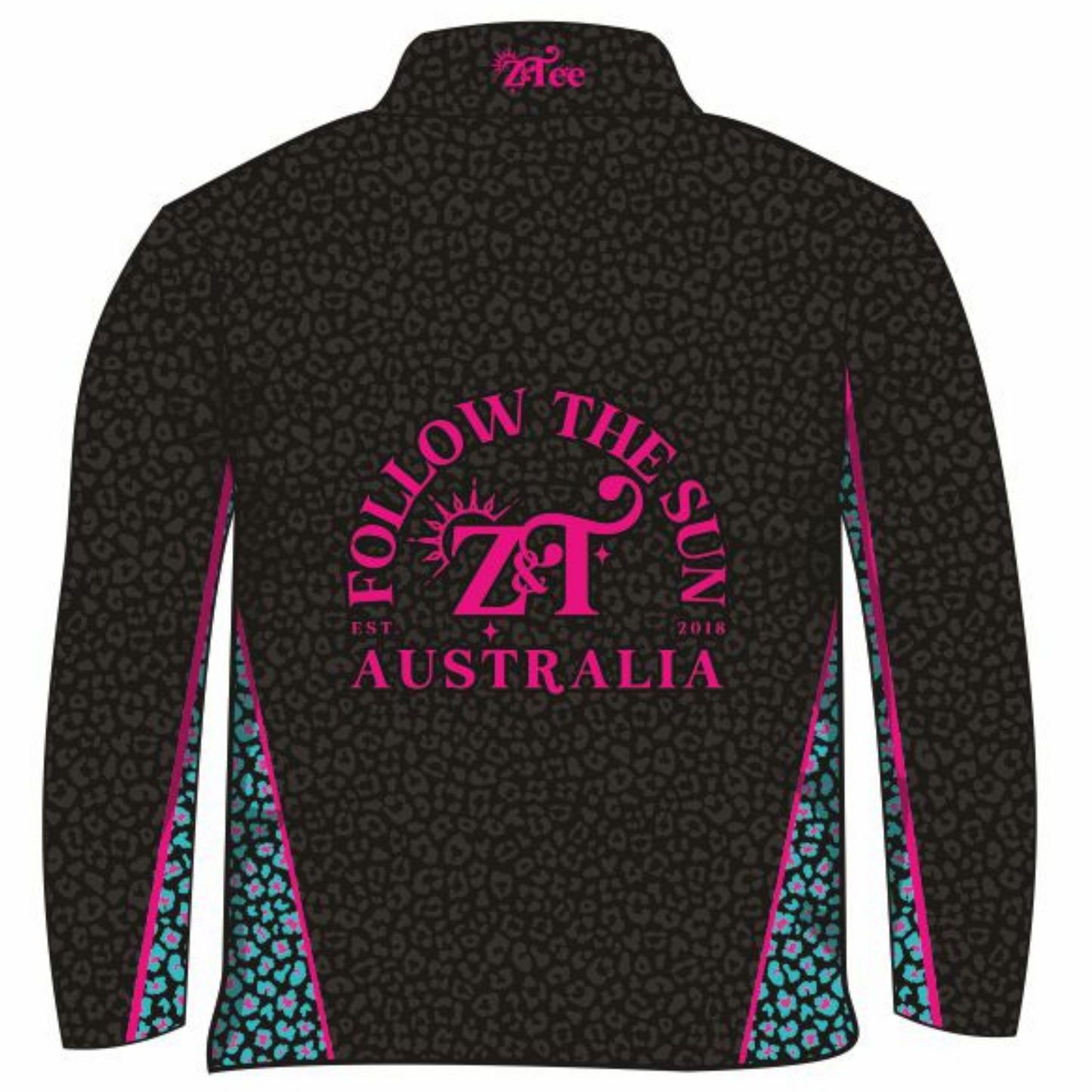 Leopard | Follow the Sun Wild Side Leopard Black Shirt Long or Short Sleeve Z and TEE animal print camping fishing hot pink leopard leopard print LJM PATTERN AND PLAIN DESIGNS Preorder quick dry spo-default spo-disabled sun sun shirt sun shirts sunsafe teal uv Women WOMEN'S DESIGNS Women's Fishing Women's Fishing Shirt womens