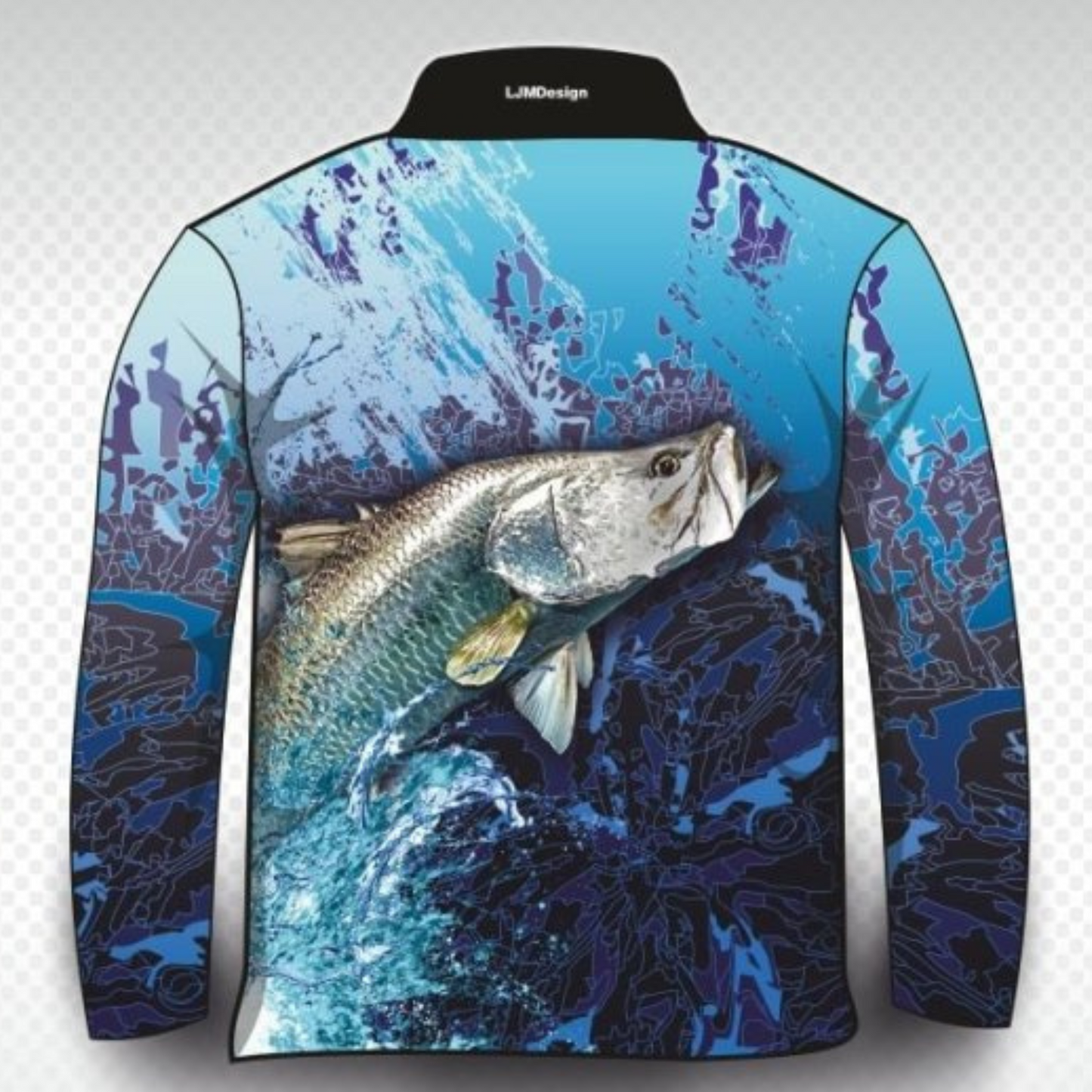Fishing | Barramundi Blue Fishing Shirt Z and TEE barramundi blue boy boys BOYS DESIGNS FISH DESIGNS fishing LJM men MEN'S DESIGNS mens Preorder quick dry spo-default spo-disabled sun sun shirt sun shirts sunsafe uv