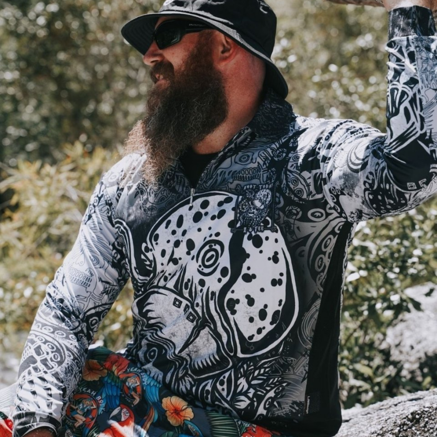 Knot Today | Grey Kraken Long Sun Shirt Z and TEE black BOYS DESIGNS camping fishing grey LJM men MEN'S DESIGNS mens pirate Preorder quick dry ship spo-default spo-disabled sun sun shirt sun shirts sunsafe uv white