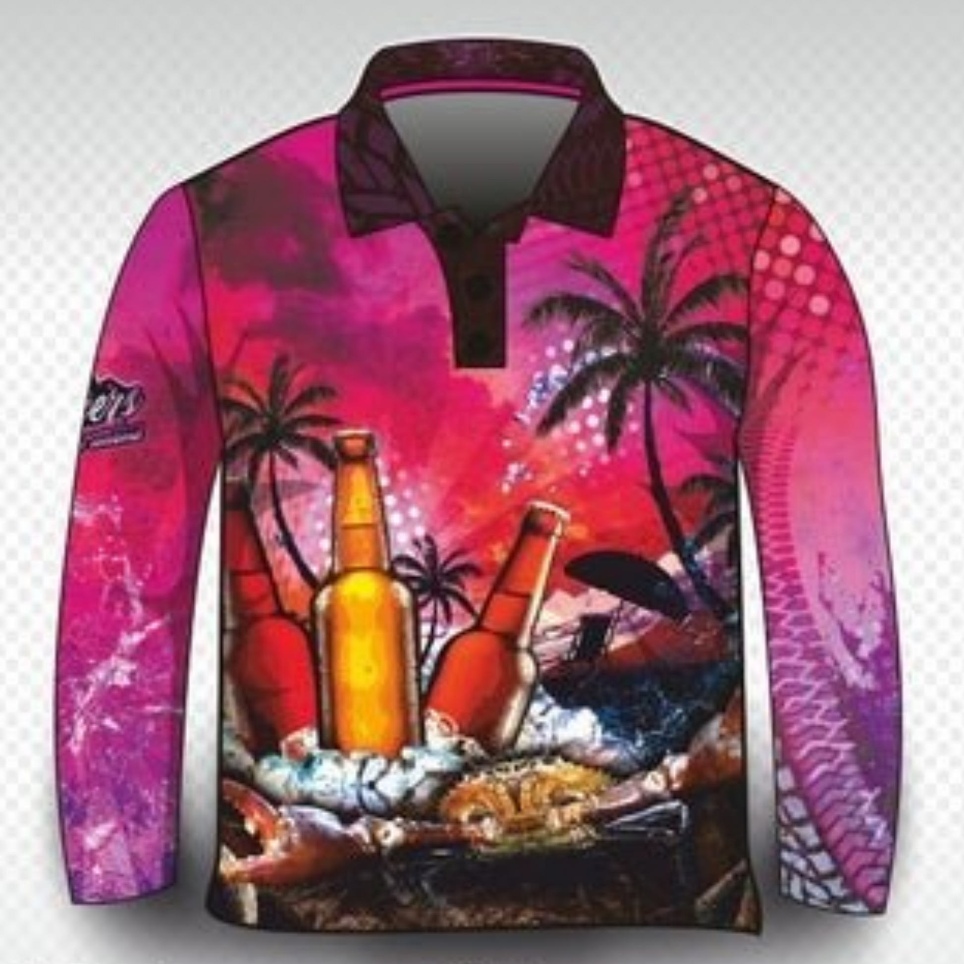 Fishing | Cheers to the Weekend Pink Fishing Shirt Long or Short Sleeve Z and TEE camping FISH DESIGNS fishing LJM men mens Preorder quick dry spo-default spo-disabled sun sun shirt sun shirts sunsafe uv WOMEN'S DESIGNS