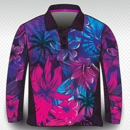 Tropical | Cheers to the Weekend Tropical Shirt Long or Short Sleeve Z and TEE blue camping cruise fishing FLORAL flowers LJM pink Preorder purple quick dry spo-default spo-disabled sun sun shirt sun shirts sunsafe tropical TROPICAL DESIGNS uv Women WOMEN'S DESIGNS womens
