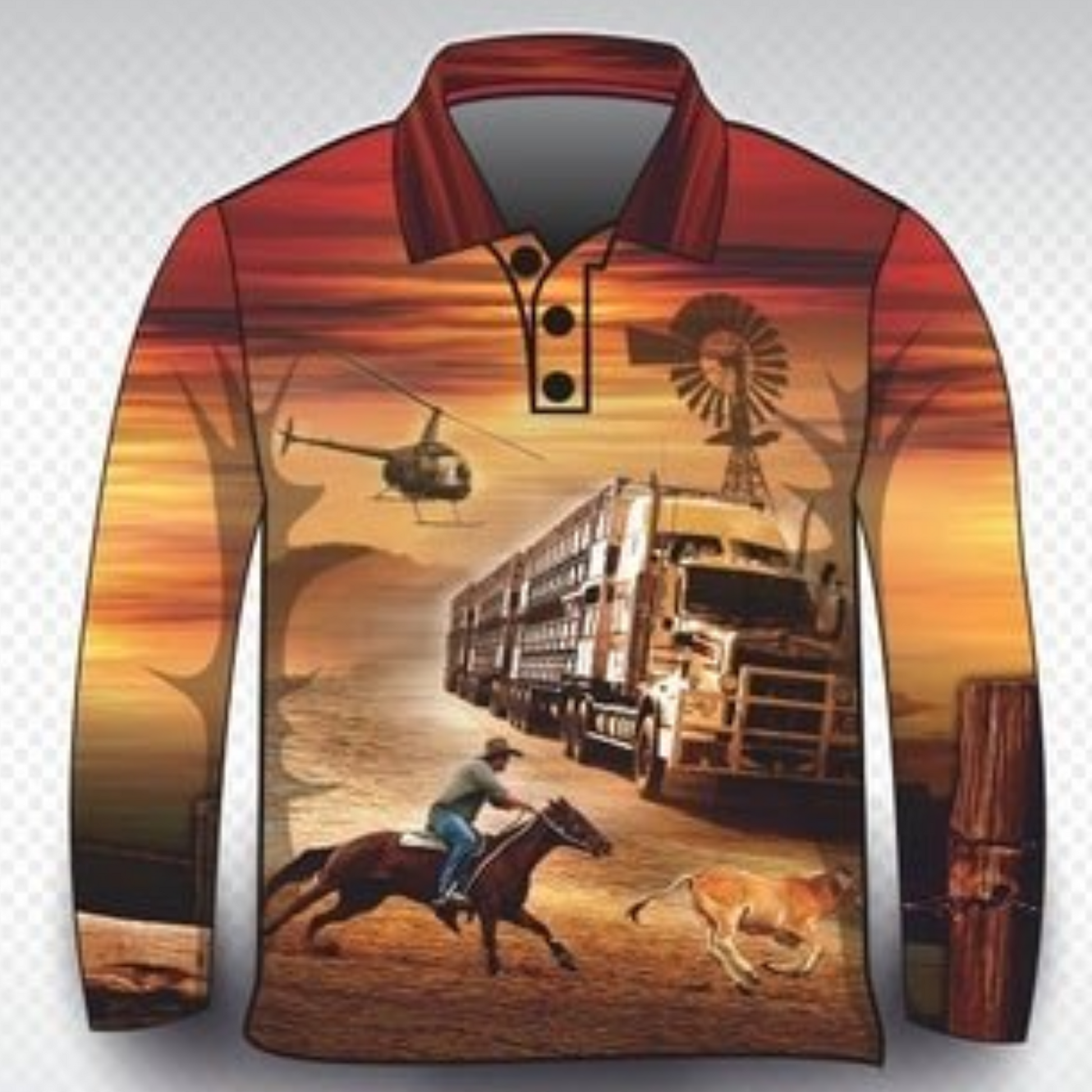 Western | Sun Up to Sun Down Shirt Long or Short Sleeve Z and TEE Australia Australia Day Australian brown camping country COUNTRY WESTERN DESIGNS fishing horse LJM men MEN'S DESIGNS mens outback Preorder quick dry spo-default spo-disabled sun sun shirt sun shirts sunsafe truck uv western work worker