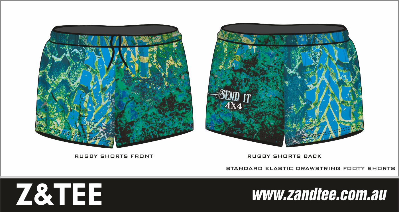 Rugby Shorts | 4x4 Send It Bush Aqua LJM Designs camping cape york CAPE YORK DESIGNS FISHING in stock LJM quick dry spo-default spo-disabled sun sun shirt sun shirts sunsafe SWIMMING uv Women WOMEN'S DESIGNS Women's Fishing womens z&tee