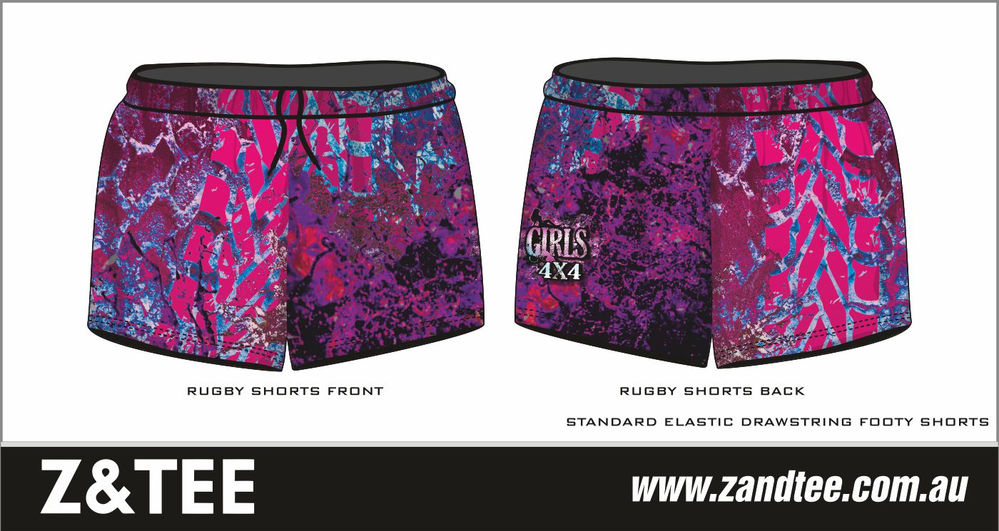 Rugby Shorts | Girls 4x4 Bush Pink Purple LJM Designs camping cape york CAPE YORK DESIGNS FISHING in stock LJM quick dry spo-default spo-disabled sun sun shirt sun shirts sunsafe SWIMMING uv Women WOMEN'S DESIGNS Women's Fishing womens z&tee