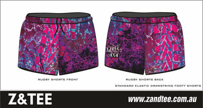 Rugby Shorts | Girls 4x4 Bush Pink Purple LJM Designs camping cape york CAPE YORK DESIGNS FISHING in stock LJM quick dry spo-default spo-disabled sun sun shirt sun shirts sunsafe SWIMMING uv Women WOMEN'S DESIGNS Women's Fishing womens z&tee