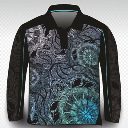 Indigenous Turtle Tradition Shirt Z and TEE ABORIGINAL Australia Australian camping FIRST NATIONS FIRST NATIONS DESIGNS fishing LJM Preorder quick dry spo-default spo-disabled sun sun shirt sun shirts sunsafe uv WORK