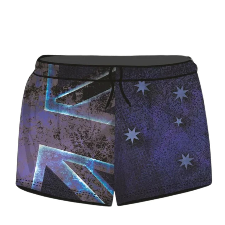 Rugby Shorts | Aussie Flag Blue Rustic Shorts LJM Designs Aussie AUSSIE FLAG Australia Australia Day Australian Australian Camping OG Australiana blue camping DAD FATHER'S DAY FISHING HIM ALL in stock LJM men MEN'S DESIGNS mens MENS DESIGNS quick dry spo-default spo-disabled sun sun shirt sun shirts sunsafe SWIMMING uv z&tee