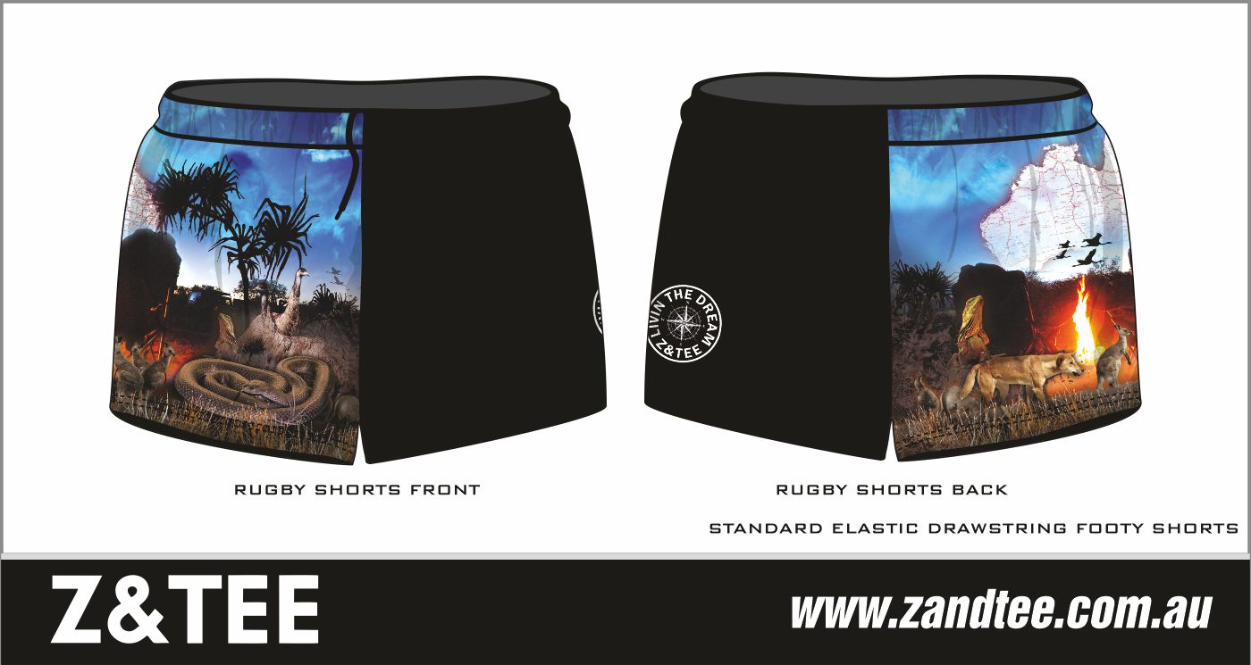 Pre-OrderRugby Shorts | Australian Camping Blue Adventure LJM Designs camping CAMPING AND CARAVAN DESIGNS FISHING in stock LJM men MEN'S DESIGNS mens MENS DESIGNS quick dry spo-default spo-disabled sun sun shirt sun shirts sunsafe SWIMMING uv z&tee