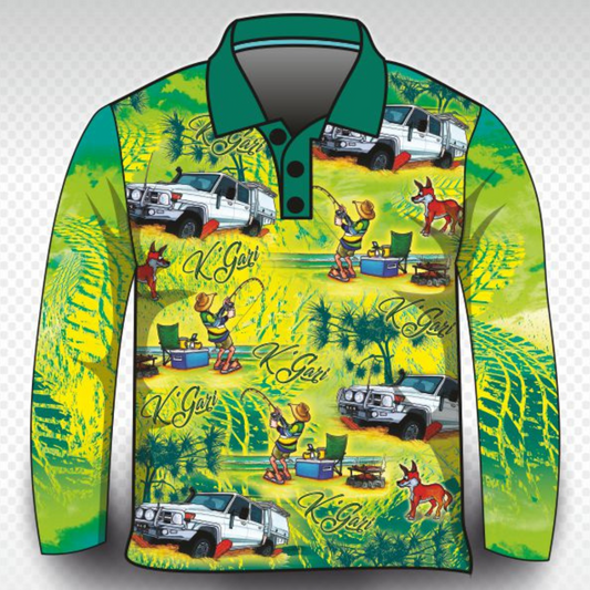 Fraser Island | Beer Bogs and BBQ K'gari (Fraser Island) Shirt Long or Short Sleeve Z and TEE 4x4 boy boys camping fishing FRASER ISLAND DESIGNS K'gari LJM men mens Preorder quick dry spo-default spo-disabled sun sun shirt sun shirts sunsafe tip travel uv