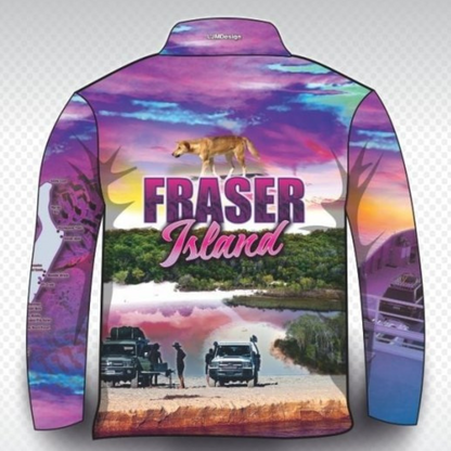 Frazer Island | Complete Fraser Island (K'gari) Pink Shirt Long or Short Sleeve Z and TEE 4x4 camping fishing FRASER ISLAND DESIGNS GIRL Girl's Fishing Girls K'gari LJM Preorder quick dry spo-default spo-disabled sun sun shirt sun shirts sunsafe travel uv women womens