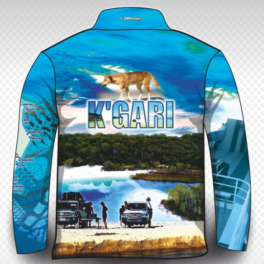 Fraser Island | Complete K'gari (Fraser Island) Blue Shirt Long or Short Sleeve Z and TEE 4x4 boy boys camping fishing FRASER ISLAND DESIGNS K'gari LJM men mens Preorder quick dry spo-default spo-disabled sun sun shirt sun shirts sunsafe travel uv
