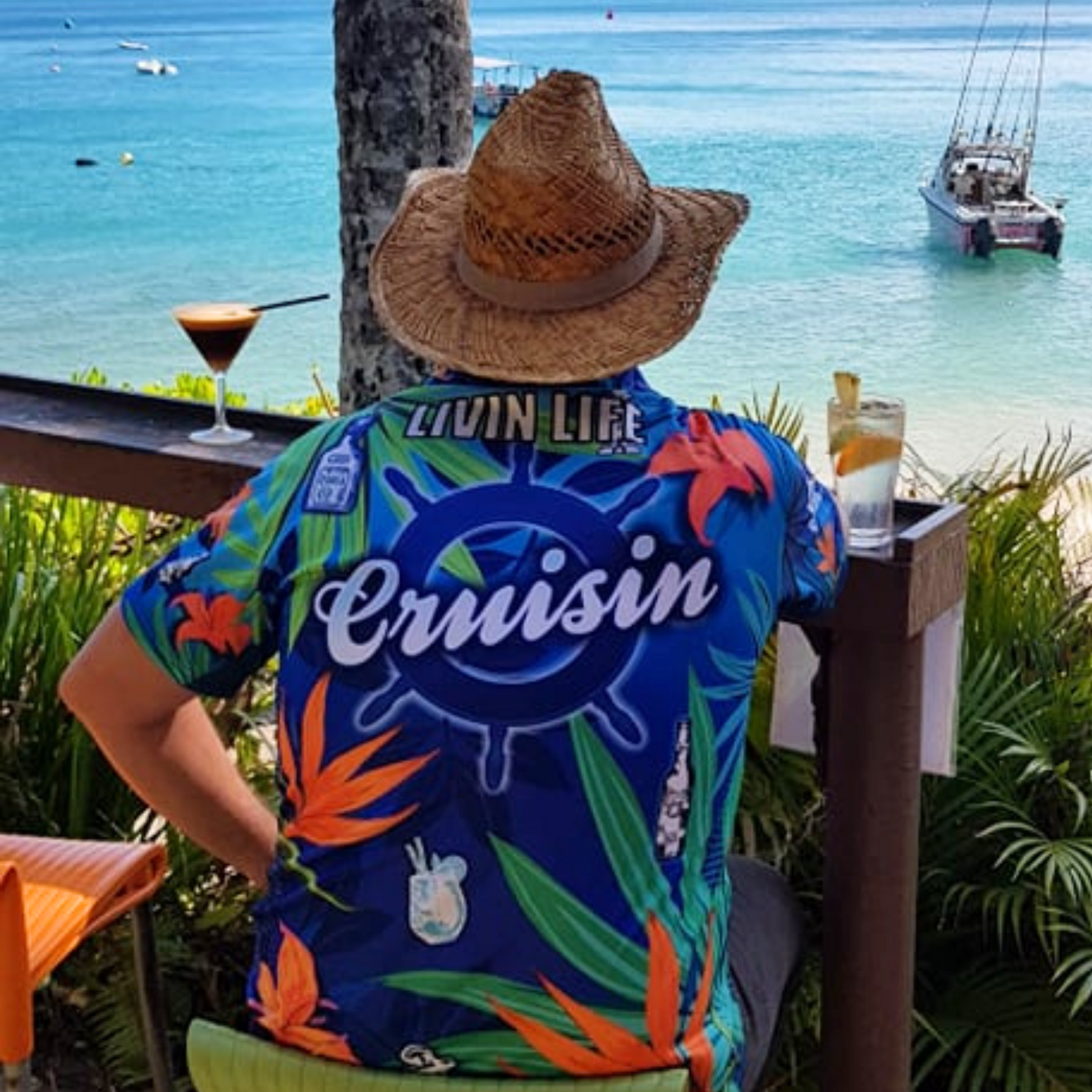 Cruise | Cruisin Party Pink Cruise Shirt Long or Short Sleeve Z and TEE camping cruise dup-review-publication fishing LJM Preorder quick dry spo-default spo-disabled sun sun shirt sun shirts sunsafe tropical TROPICAL DESIGNS uv Women WOMEN'S DESIGNS Women's Fishing Women's Fishing Shirt womens