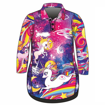 Cosmic Unicorn Stardust Pink Lifestyle Dress Long or Short Sleeve Z and TEE girls GIRLS DESIGNS MANDALA WOMEN'S DESIGNS womens