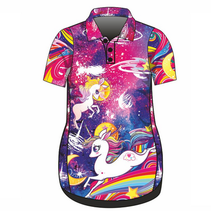 Cosmic Unicorn Stardust Pink Lifestyle Dress Long or Short Sleeve Z and TEE girls GIRLS DESIGNS MANDALA WOMEN'S DESIGNS womens