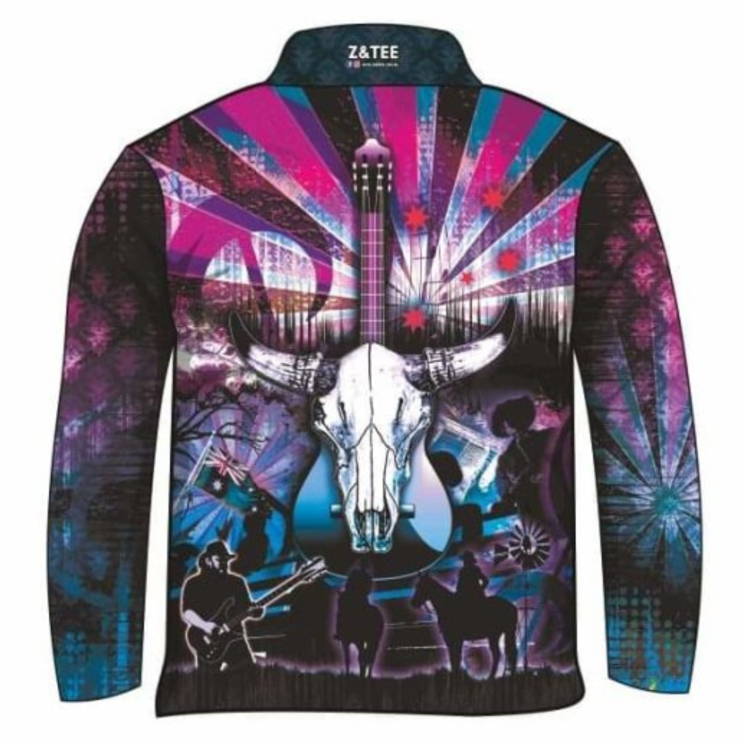 Western | Country Music Purple Haze Shirt Long or Short Sleeve Z and TEE camping COUNTRY WESTERN DESIGNS festival fishing LJM men mens Preorder quick dry spo-default spo-disabled sun sun shirt sun shirts sunsafe uv WOMEN'S DESIGNS