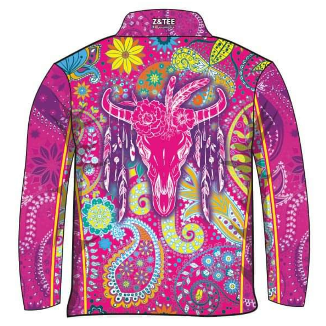 Western | Paisley Rainbow Shirt Long or Short Sleeve Z and TEE camping COUNTRY WESTERN DESIGNS fishing GIRLS DESIGNS KIDS KIDS ALL kids design KIDS DESIGNS Kids UV rated shirt LJM men mens Preorder quick dry spo-default spo-disabled sun sun shirt sun shirts sunsafe uv WOMEN'S DESIGNS