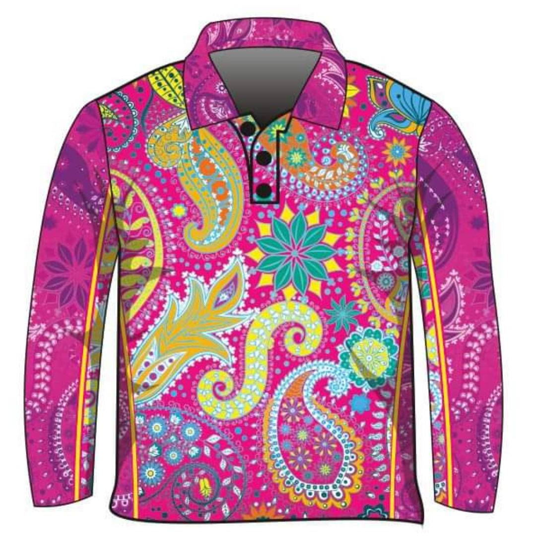 Western | Paisley Rainbow Shirt Long or Short Sleeve Z and TEE camping COUNTRY WESTERN DESIGNS fishing GIRLS DESIGNS KIDS KIDS ALL kids design KIDS DESIGNS Kids UV rated shirt LJM men mens Preorder quick dry spo-default spo-disabled sun sun shirt sun shirts sunsafe uv WOMEN'S DESIGNS