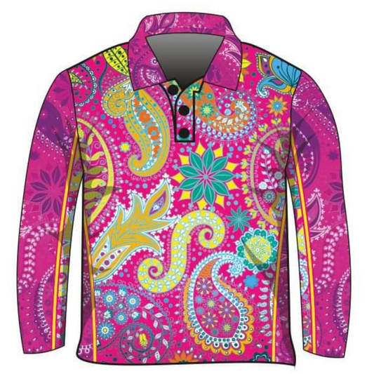 Western | Paisley Rainbow Shirt Long or Short Sleeve Z and TEE camping COUNTRY WESTERN DESIGNS fishing GIRLS DESIGNS KIDS KIDS ALL kids design KIDS DESIGNS Kids UV rated shirt LJM men mens Preorder quick dry spo-default spo-disabled sun sun shirt sun shirts sunsafe uv WOMEN'S DESIGNS