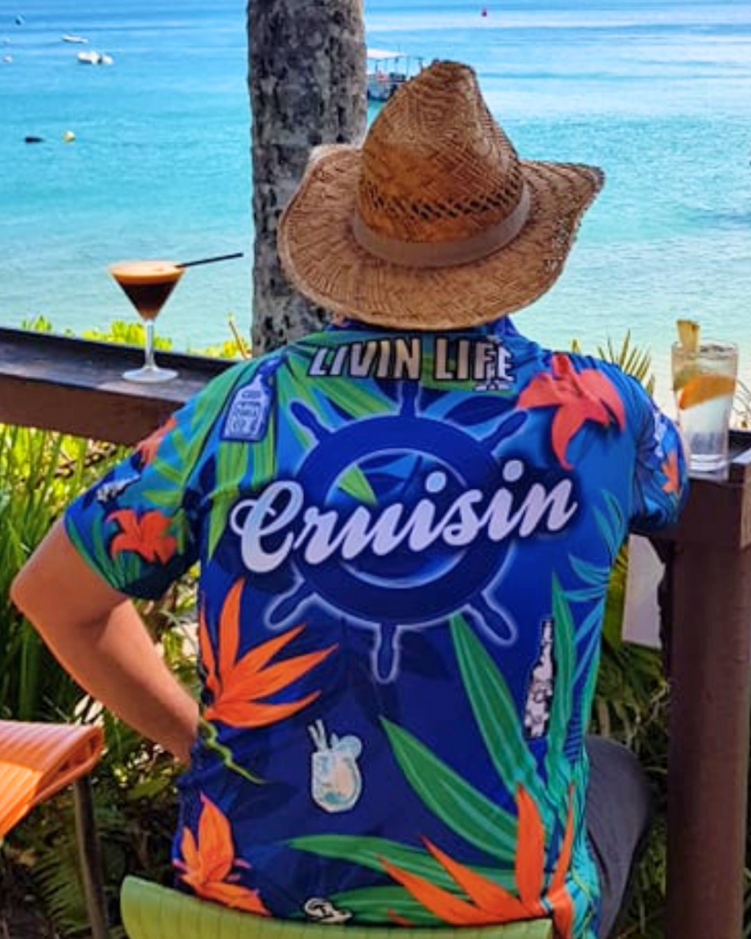 Cruise | Cruisin Marine Blue Cruise Shirt Long or Short Sleeve Z and TEE camping cruise Cruising fishing GROUP HOLIDAY LJM MATCHING men mens Preorder quick dry spo-default spo-disabled sun sun shirt sun shirts sunsafe tropical TROPICAL DESIGNS uv VACATION