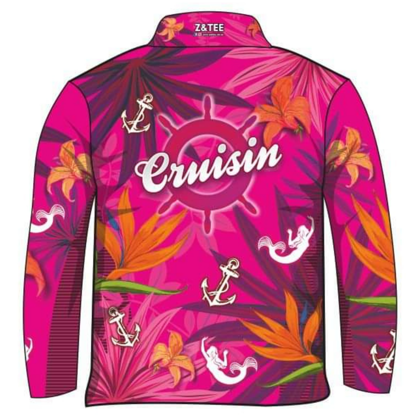 Cruise | Cruisin Marine Pink Cruise Shirt Long or Short Sleeve Z and TEE camping cruise dup-review-publication fishing LJM Preorder quick dry spo-default spo-disabled sun sun shirt sun shirts sunsafe tropical TROPICAL DESIGNS uv Women WOMEN'S DESIGNS Women's Fishing Women's Fishing Shirt womens