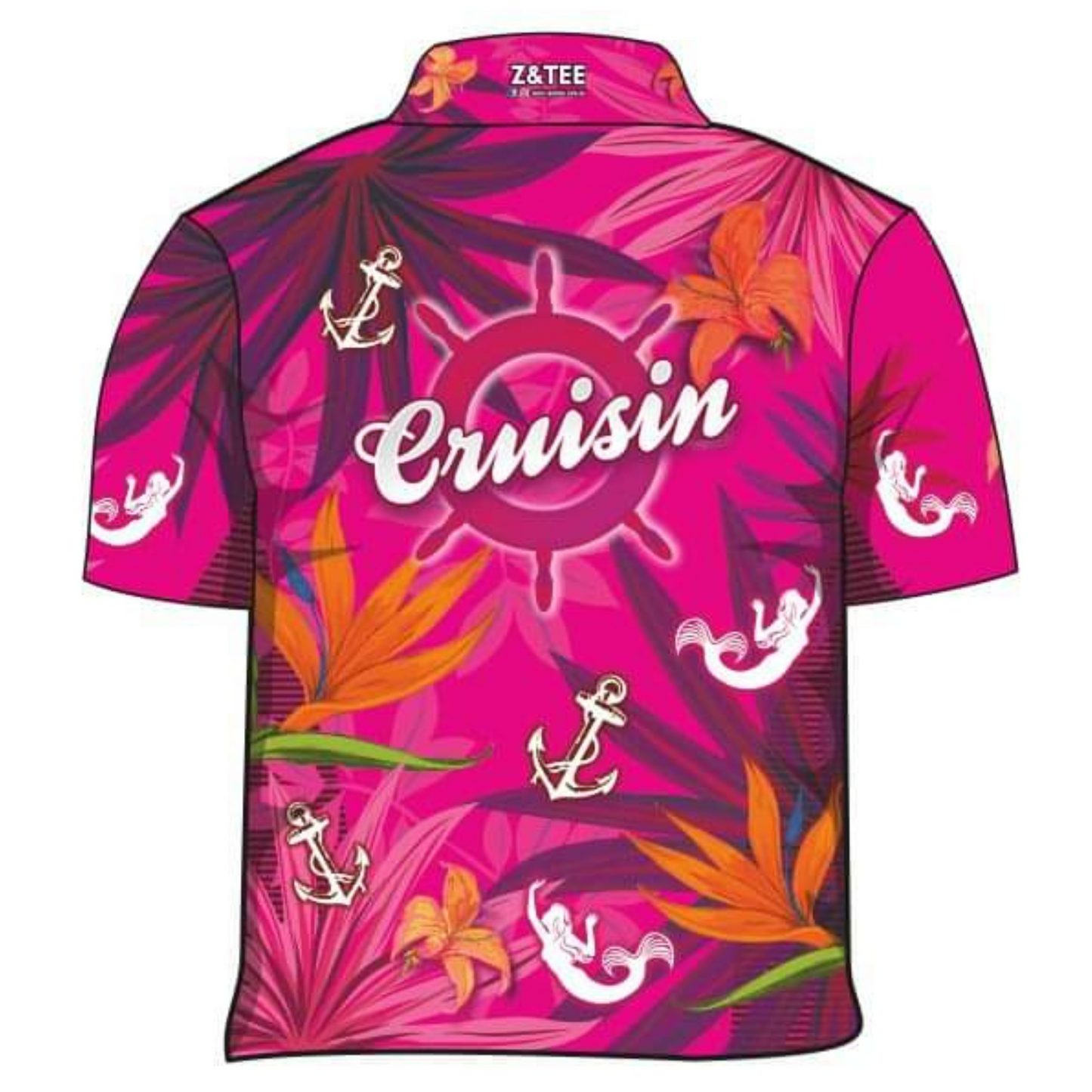 Cruise | Cruisin Marine Pink Cruise Shirt Long or Short Sleeve Z and TEE camping cruise dup-review-publication fishing LJM Preorder quick dry spo-default spo-disabled sun sun shirt sun shirts sunsafe tropical TROPICAL DESIGNS uv Women WOMEN'S DESIGNS Women's Fishing Women's Fishing Shirt womens