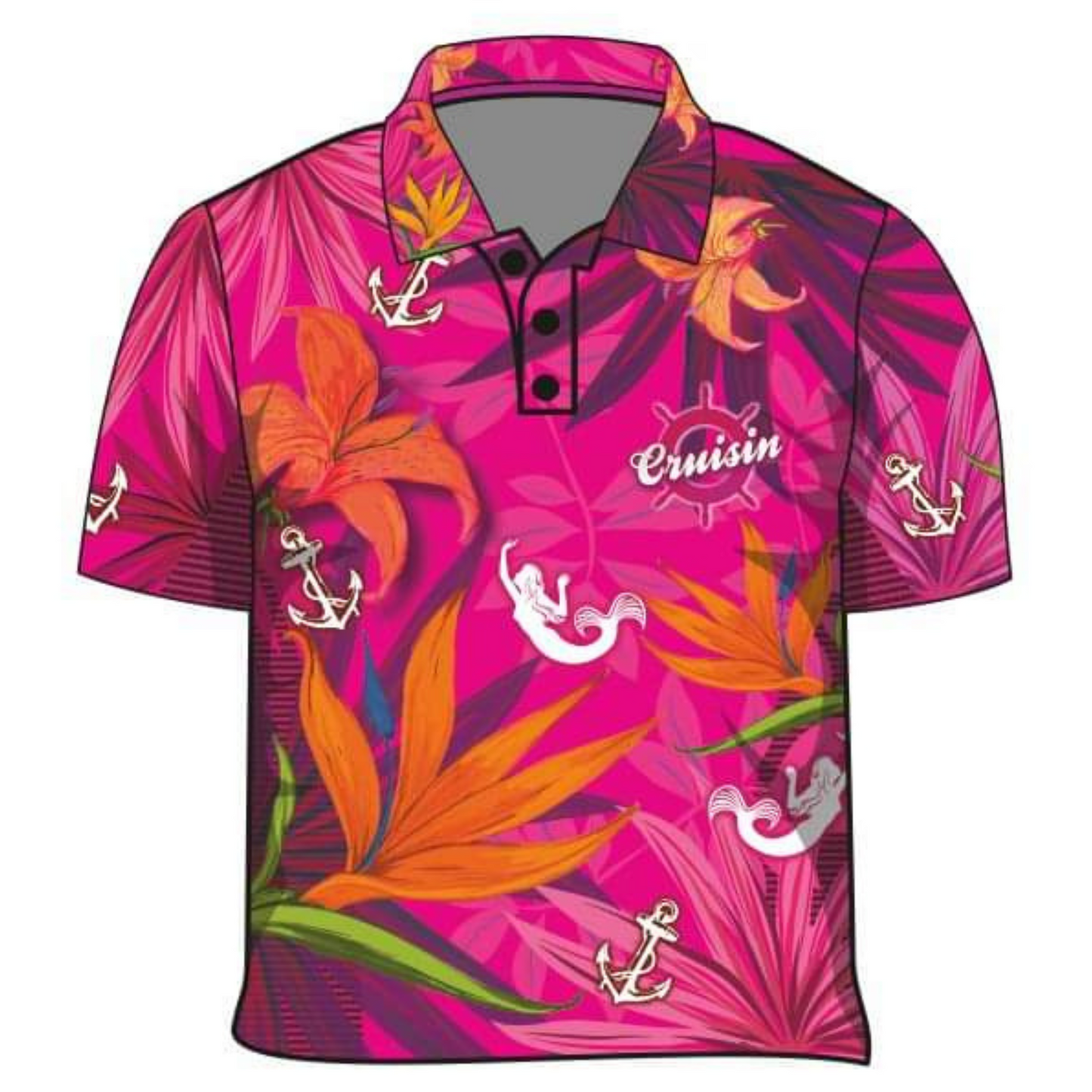 Cruise | Cruisin Marine Pink Cruise Shirt Long or Short Sleeve Z and TEE camping cruise dup-review-publication fishing LJM Preorder quick dry spo-default spo-disabled sun sun shirt sun shirts sunsafe tropical TROPICAL DESIGNS uv Women WOMEN'S DESIGNS Women's Fishing Women's Fishing Shirt womens