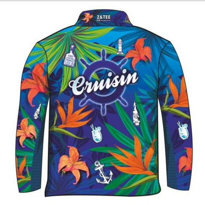 Cruise | Cruisin Party Blue Cruise Shirt Long or Short Sleeve Z and TEE Australia Australia Day Australian Australiana camping cruise dup-review-publication fishing LJM men mens Preorder quick dry spo-default spo-disabled sun sun shirt sun shirts sunsafe tropical TROPICAL DESIGNS uv
