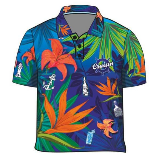 Cruise | Cruisin Party Blue Cruise Shirt Long or Short Sleeve Z and TEE Australia Australia Day Australian Australiana camping cruise dup-review-publication fishing LJM men mens Preorder quick dry spo-default spo-disabled sun sun shirt sun shirts sunsafe tropical TROPICAL DESIGNS uv
