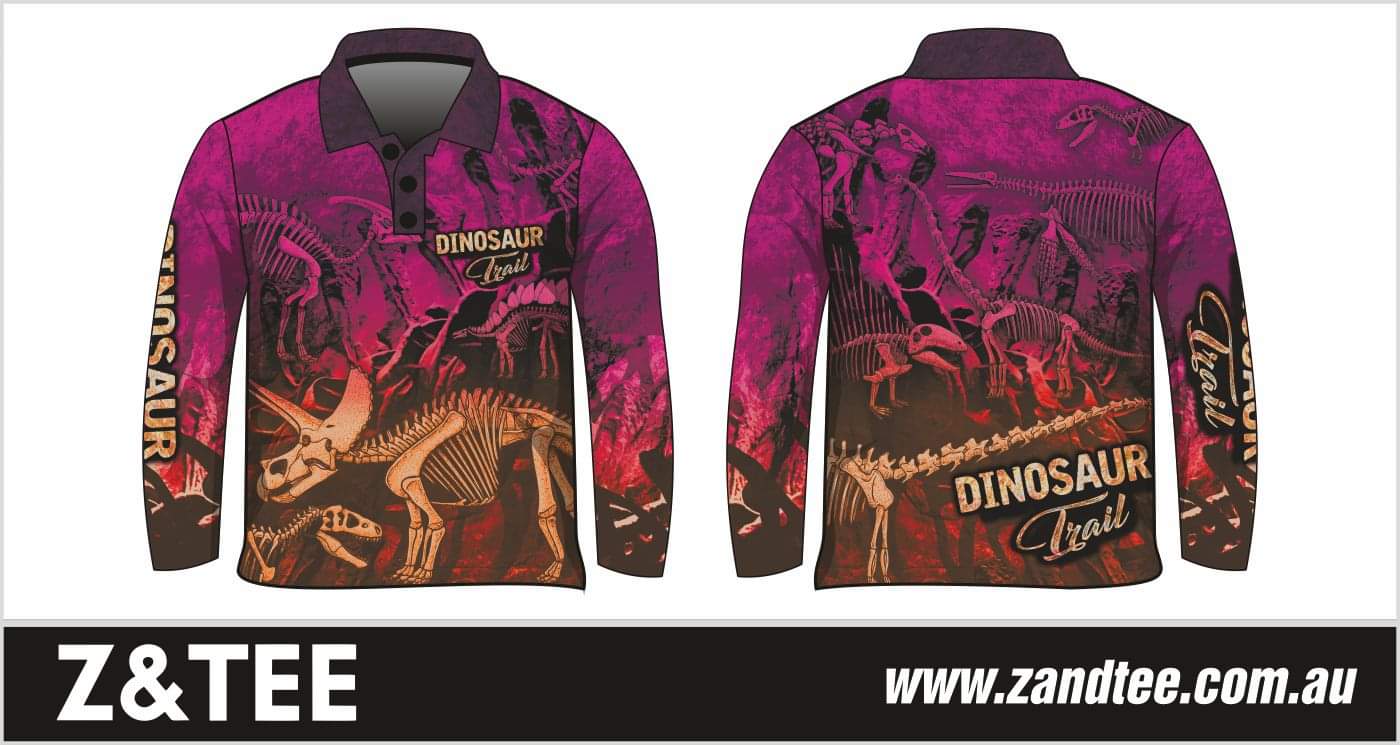 Kids | Dinosaur Trail Fossils Purple Shirt Z and TEE camping fishing GIRLS DESIGNS LJM men mens Preorder quick dry spo-default spo-disabled sun sun shirt sun shirts sunsafe uv