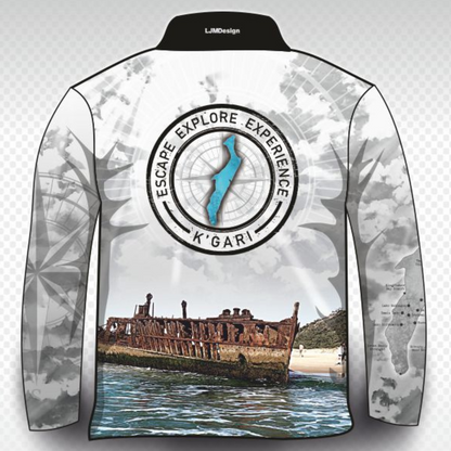 Fraser Island | Escape Explore K'gari (Fraser Island) Shirt Long or Short Sleeve Z and TEE 4x4 boy boys camping fishing FRASER ISLAND DESIGNS K'gari LJM men mens Preorder quick dry spo-default spo-disabled sun sun shirt sun shirts sunsafe travel uv