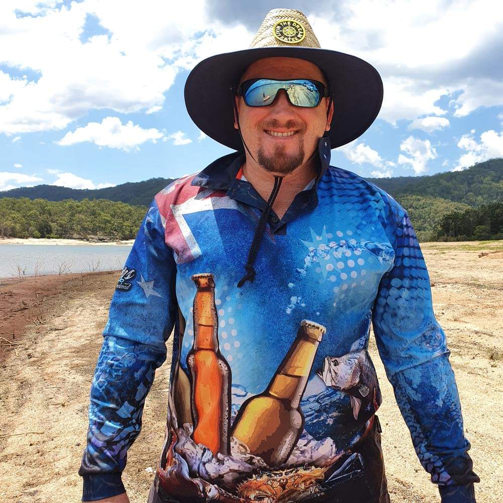 Australian | Cheers to the Weekend Shirt Long or Short Sleeve Z and TEE AUSSIE FLAG Australia Australia Day Australian camping FISH DESIGNS fishing LJM men MEN'S DESIGNS mens Preorder quick dry spo-default spo-disabled sun sun shirt sun shirts sunsafe uv