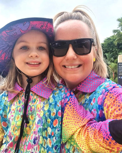 Pattern | Kaleidoscope Serpent Shirt Long or Short Sleeve Z and TEE camping fishing GIRL'S DESIGNS Girls ladies LJM pink Preorder quick dry rainbow spo-default spo-disabled sun sun shirt sun shirts sunsafe uv women's WOMEN'S DESIGNS