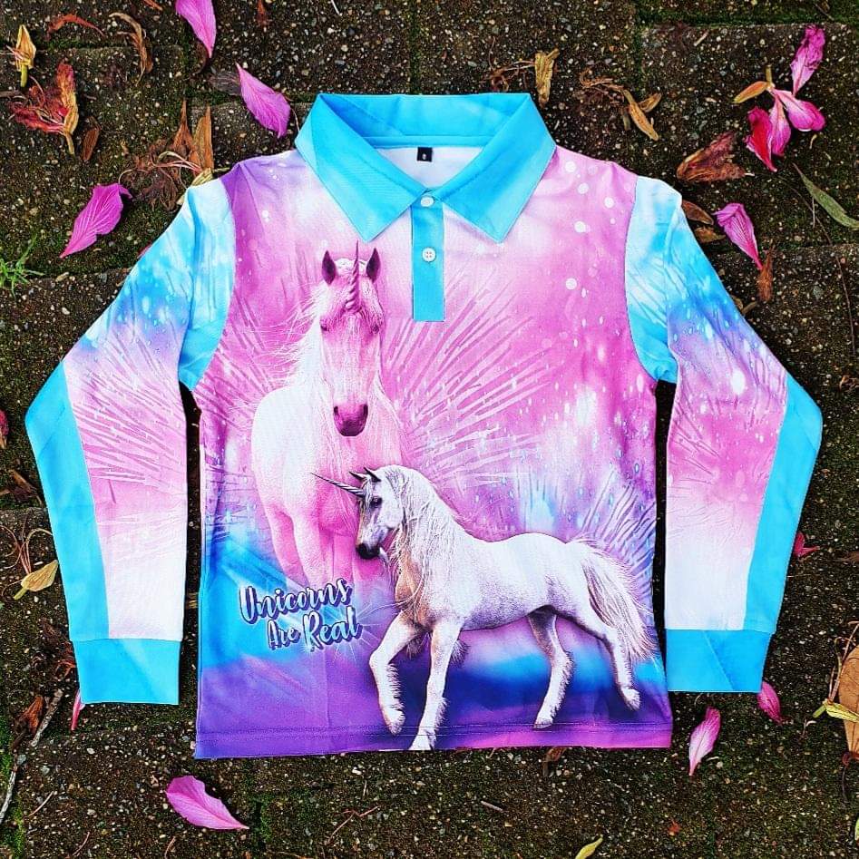 Kids | Unicorns are Real Shirt Long or Short Sleeve Z and TEE camping fishing GIRL GIRL'S DESIGNS GIRLS kid Kid's Fishing Kid's Fishing Apparel Kid's Fishing Shirt Kid's Uv Rated Shirts KIDS KIDS ALL kids design KIDS DESIGNS Kids UV rated shirt LJM pink Preorder quick dry spo-default spo-disabled sun sun shirt sun shirts sunsafe uv