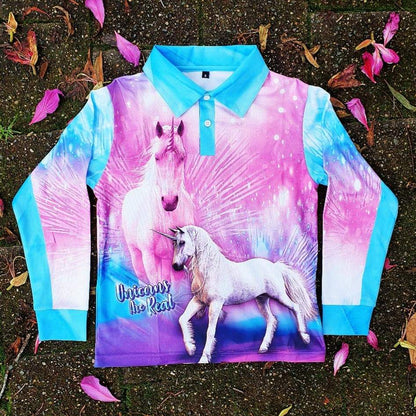 Kids | Unicorns are Real Shirt Long or Short Sleeve Z and TEE camping fishing GIRL GIRL'S DESIGNS GIRLS kid Kid's Fishing Kid's Fishing Apparel Kid's Fishing Shirt Kid's Uv Rated Shirts KIDS KIDS ALL kids design KIDS DESIGNS Kids UV rated shirt LJM pink Preorder quick dry spo-default spo-disabled sun sun shirt sun shirts sunsafe uv