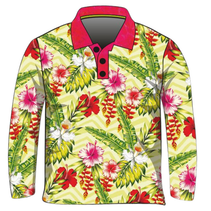 Tropical | Chevron Tropical Shirt Long or Short Sleeve Z and TEE camping cruise Cruising fishing LJM Preorder quick dry spo-default spo-disabled sun sun shirt sun shirts sunsafe tropical TROPICAL DESIGNS uv