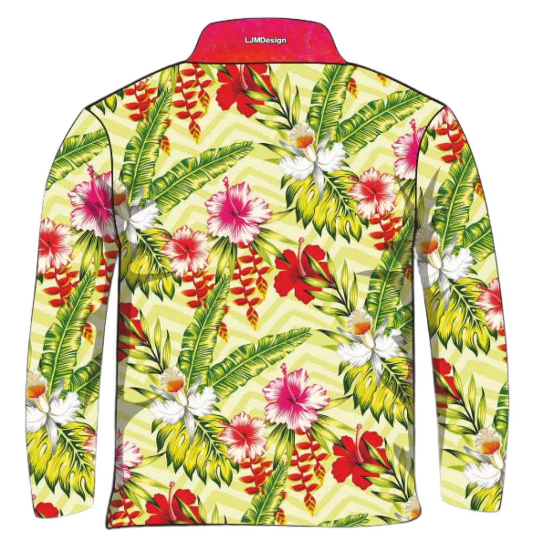 Tropical | Chevron Tropical Shirt Long or Short Sleeve Z and TEE camping cruise Cruising fishing LJM Preorder quick dry spo-default spo-disabled sun sun shirt sun shirts sunsafe tropical TROPICAL DESIGNS uv