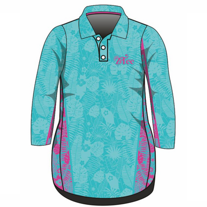 Pattern | Follow the Sun Tropical Turquoise Lifestyle Dress Long or Short Sleeve Z and TEE cruise girls MANDALA tropical TROPICAL DESIGNS WOMEN'S DESIGNS womens