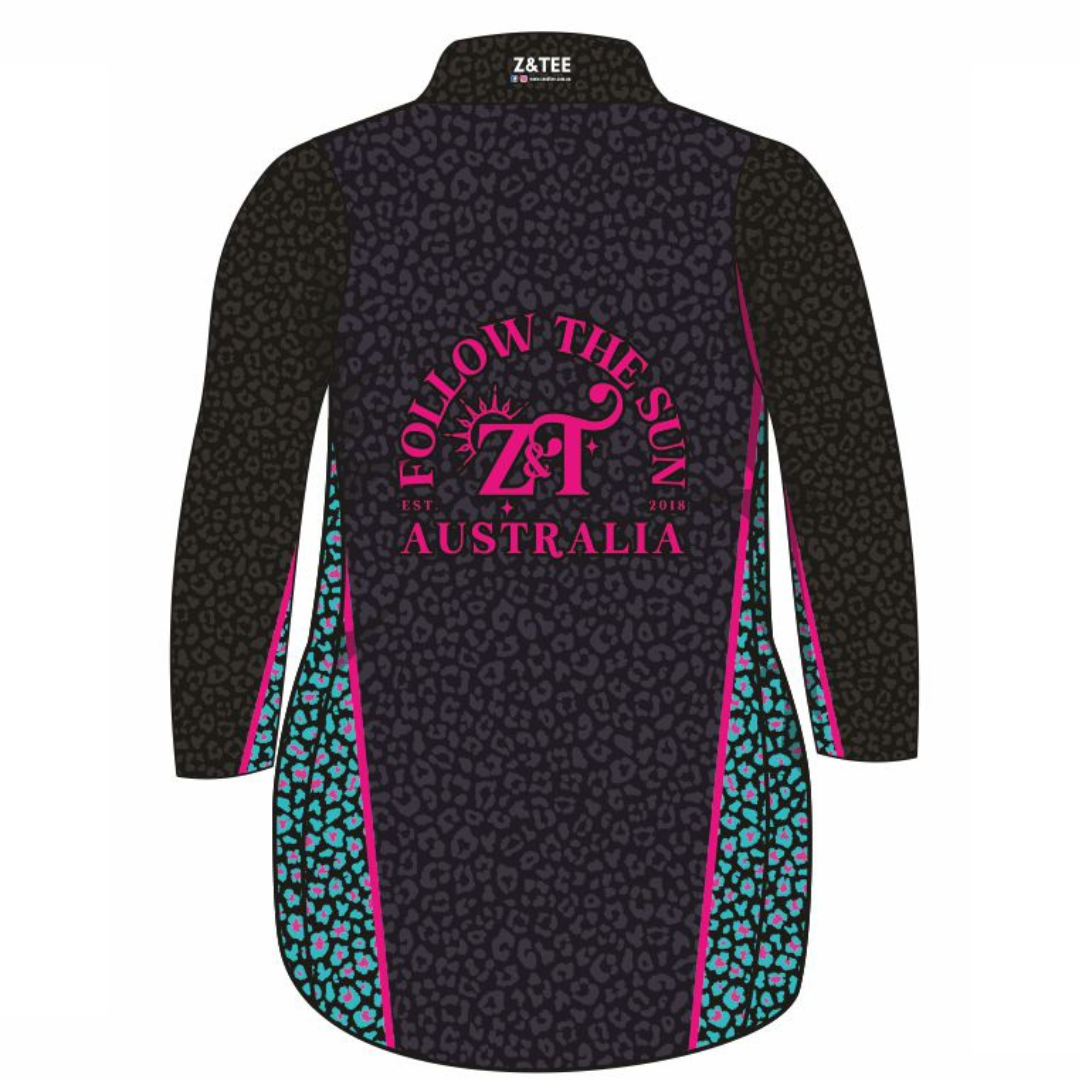 Follow the Sun Wild Side Leopard Black Lifestyle Dress Long or Short Sleeve Z and TEE girls leopard leopard print MANDALA WOMEN'S DESIGNS womens