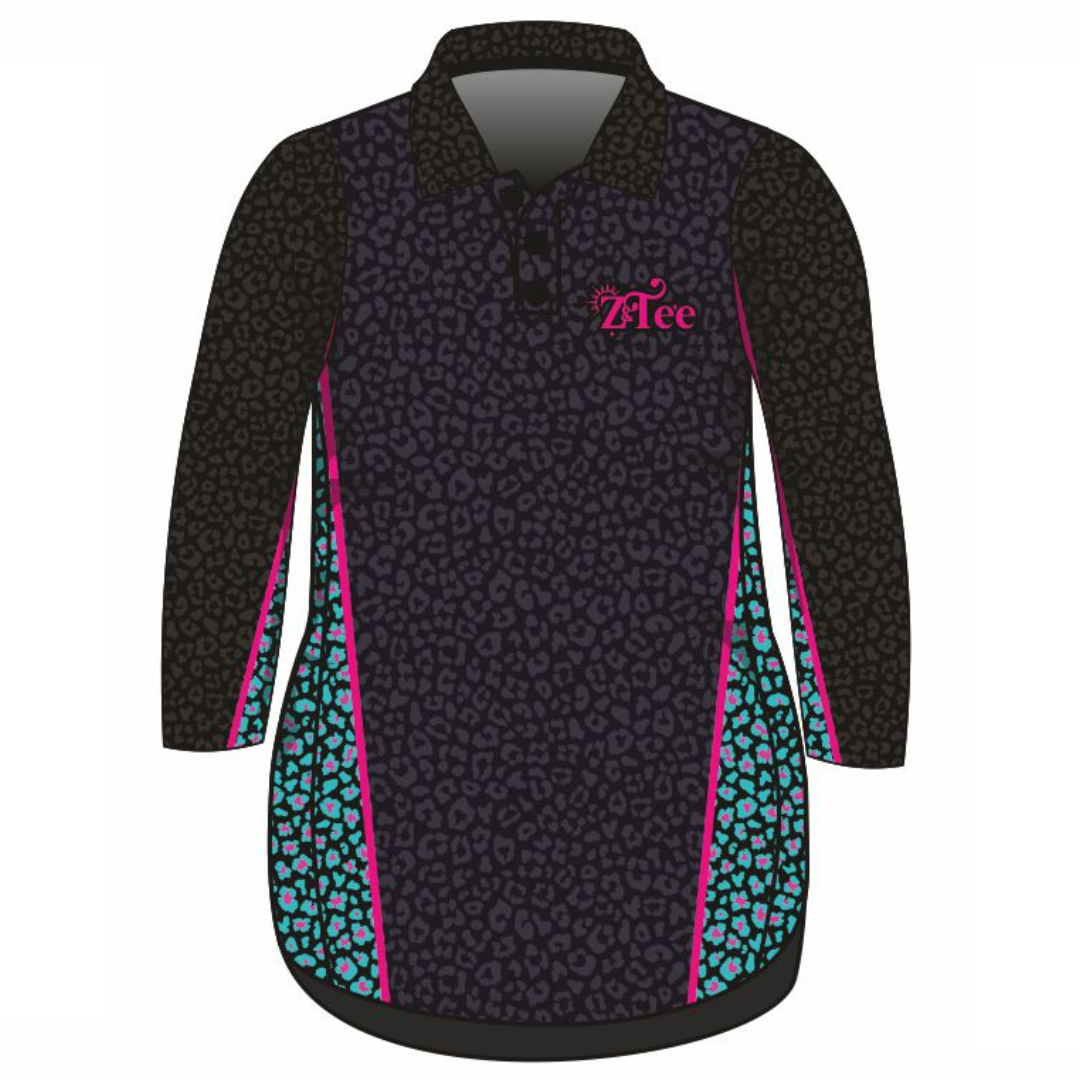 Follow the Sun Wild Side Leopard Black Lifestyle Dress Long or Short Sleeve Z and TEE girls leopard leopard print MANDALA WOMEN'S DESIGNS womens