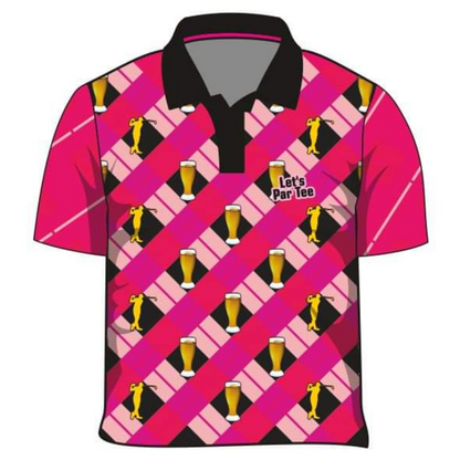 Women's | Golf & Beer Pink Sun Shirt Z and TEE Australia Australia Day Australian BUCKS PARTY camping fishing LJM men mens Preorder quick dry spo-default spo-disabled sun sun shirt sun shirts sunsafe uv
