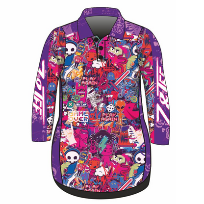 Graffiti Dress Long or Short Sleeve Z and TEE fishing dress GIRL'S DESIGNS Girl's Fishing girls kid Kid's Fishing Kid's Fishing Apparel Kid's Fishing Shirt Kid's Uv Rated Shirts KIDS KIDS ALL kids design KIDS DESIGNS Kids UV rated shirt minecraft pink purple