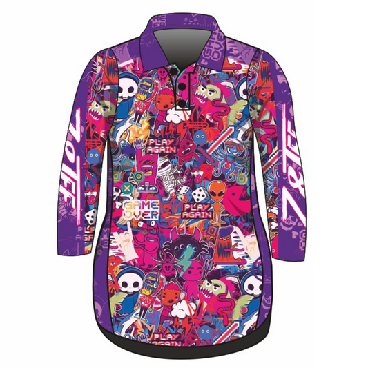 Graffiti Dress Long or Short Sleeve Z and TEE fishing dress GIRL'S DESIGNS Girl's Fishing girls kid Kid's Fishing Kid's Fishing Apparel Kid's Fishing Shirt Kid's Uv Rated Shirts KIDS KIDS ALL kids design KIDS DESIGNS Kids UV rated shirt minecraft pink purple