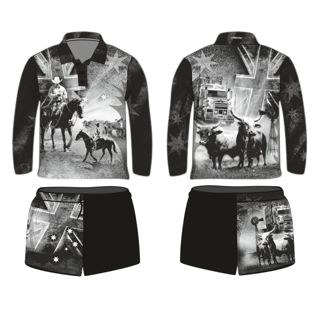 Rugby Shorts | Flag Bull Country Shorts LJM Designs Aussie Australia Australia Day Australian Australian Camping OG Australiana blue camping DAD FATHER'S DAY FISHING HIM ALL in stock LJM men MEN'S DESIGNS mens MENS DESIGNS quick dry spo-default spo-disabled sun sun shirt sun shirts sunsafe SWIMMING uv z&tee