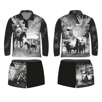 Rugby Shorts | Flag Bull Country Shorts LJM Designs Aussie Australia Australia Day Australian Australian Camping OG Australiana blue camping DAD FATHER'S DAY FISHING HIM ALL in stock LJM men MEN'S DESIGNS mens MENS DESIGNS quick dry spo-default spo-disabled sun sun shirt sun shirts sunsafe SWIMMING uv z&tee